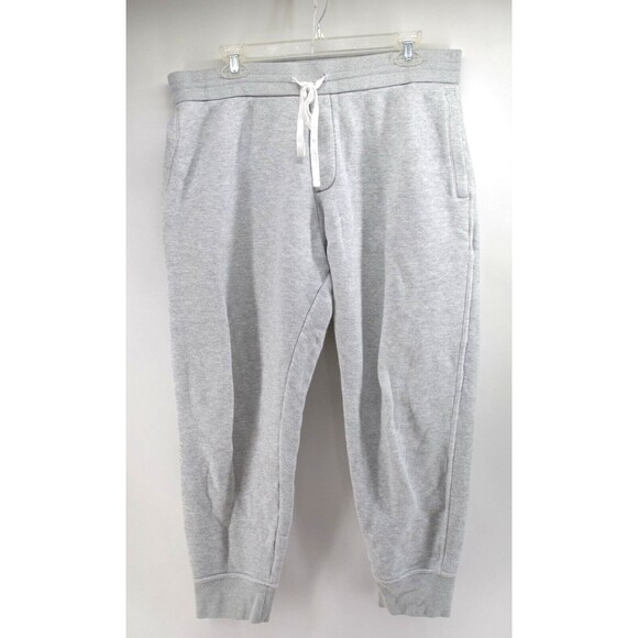 Vince‎ Joggers Mens Gray Cropped Drawstring Cotton Sweatpants 35x27 - Picture 1 of 8